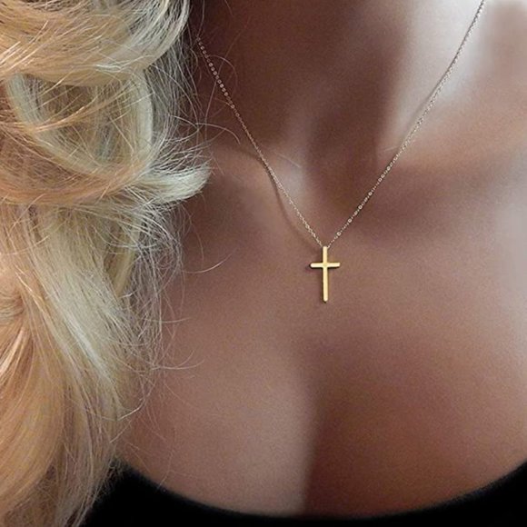 18K Women's Gold Cross Pendant